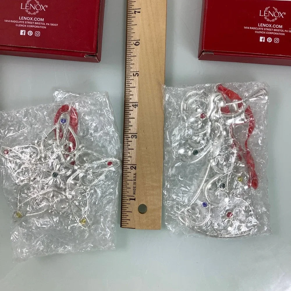 Lenox Sparkle And Scroll Angel Star Wreath ornaments New open box - Picture 11 of 12